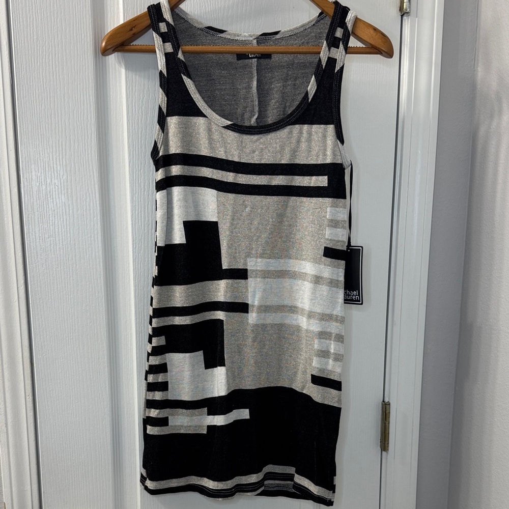 Michael Lauren Black and Gray Geometric Tank Top - 🆕